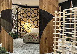 HABITACIÓN EN EL ESPACIO TEMPO CON EL PAVIMENTO PORCELÁNICO CARINO DECO IBERIA